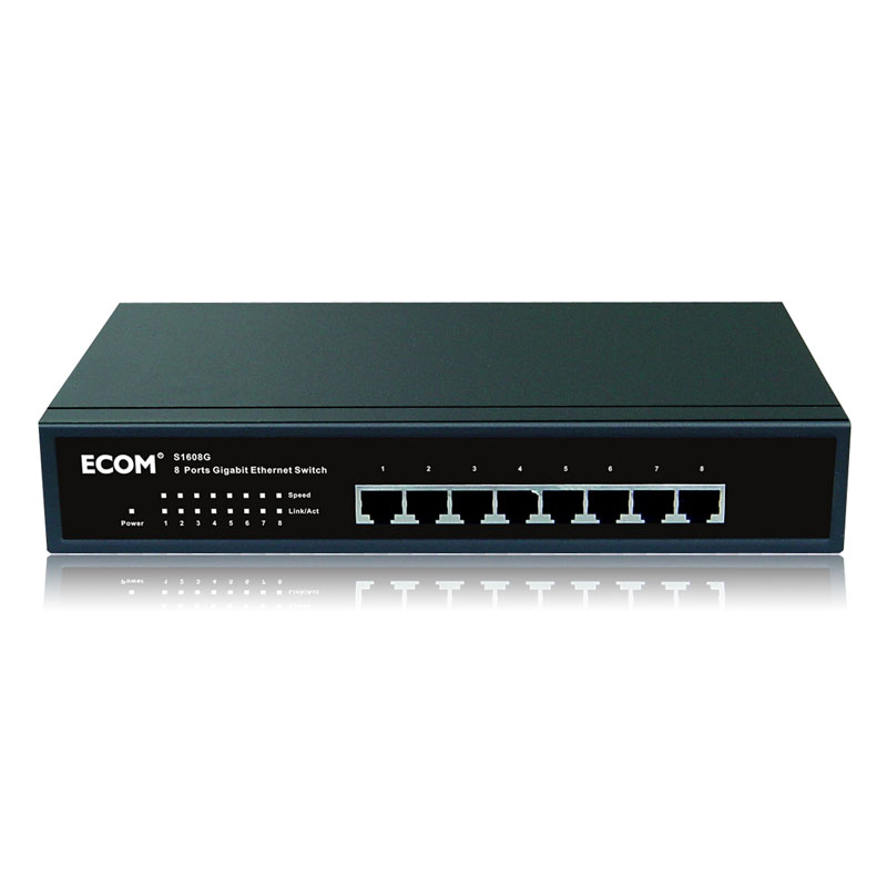 ECOM S1608G 8-Port Gigabit unmanaged Ethernet Switch